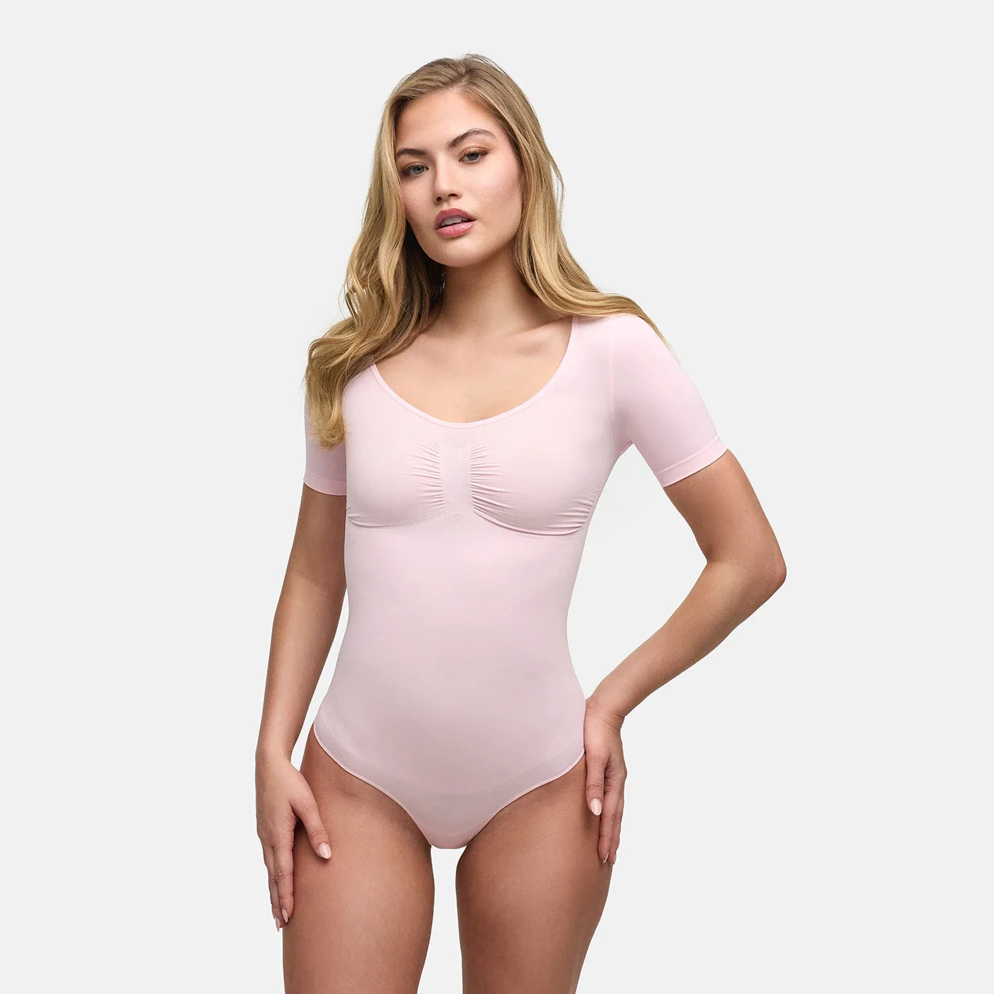 Shapewear bodysuit met korte mouw en string