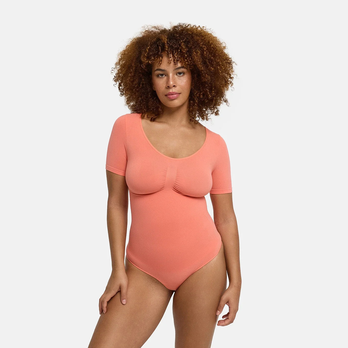 Shapewear bodysuit met korte mouw en string