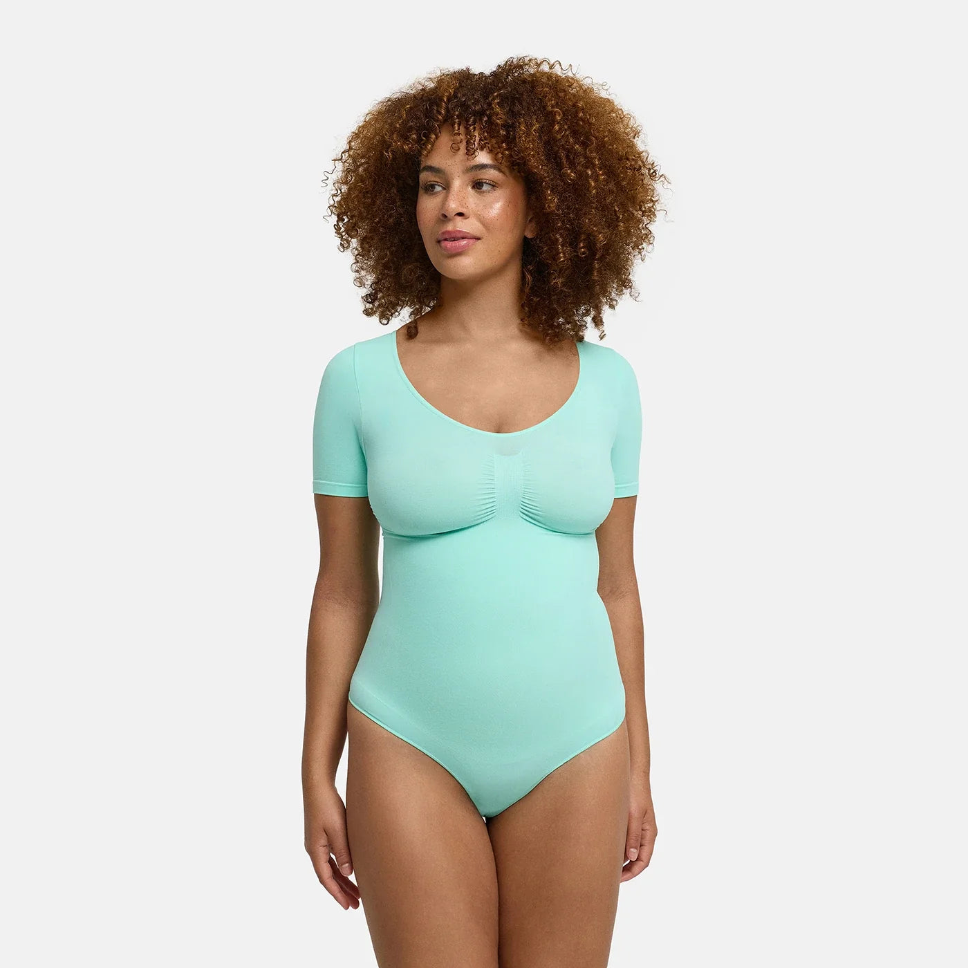 Shapewear bodysuit met korte mouw en string