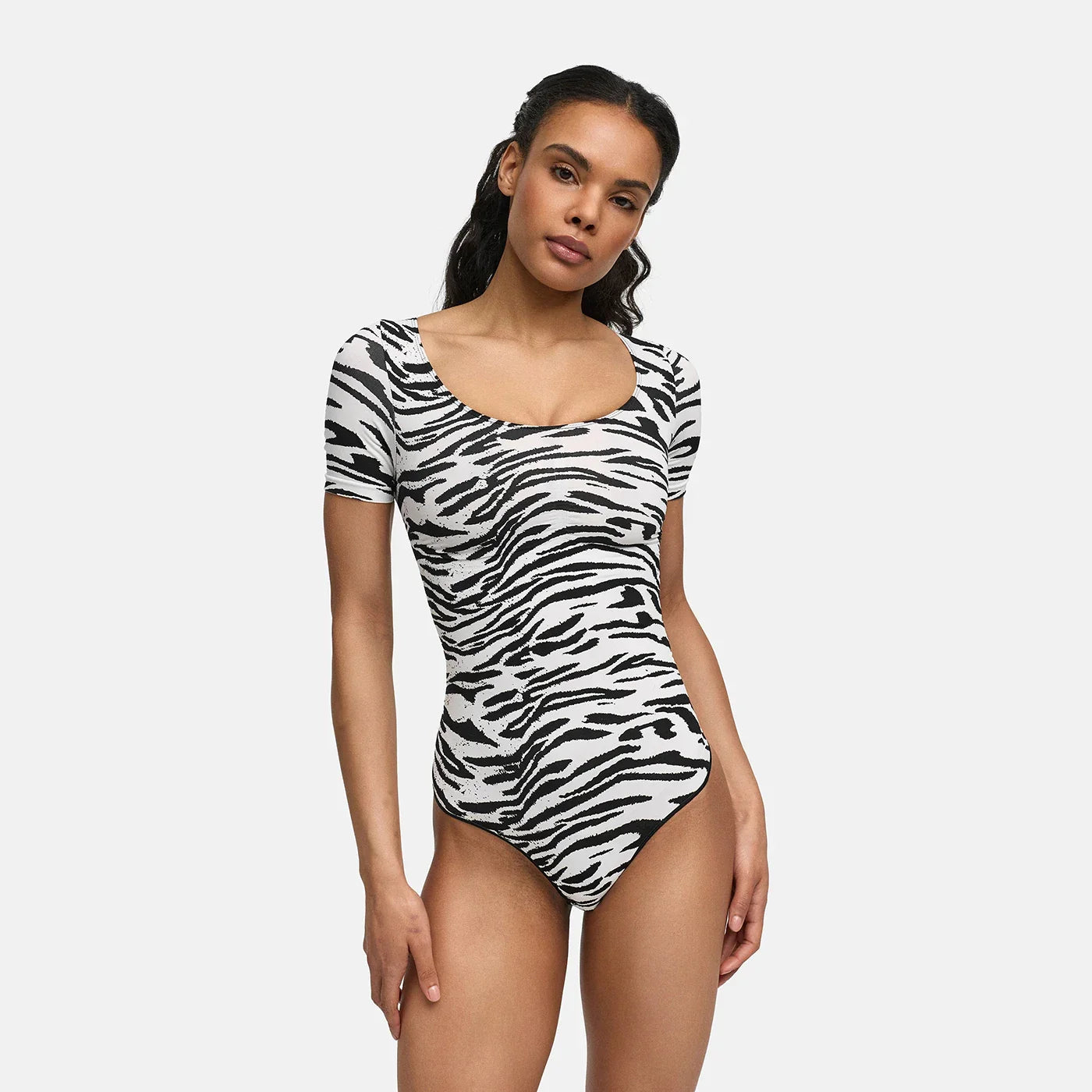 Shapewear bodysuit met korte mouw en string