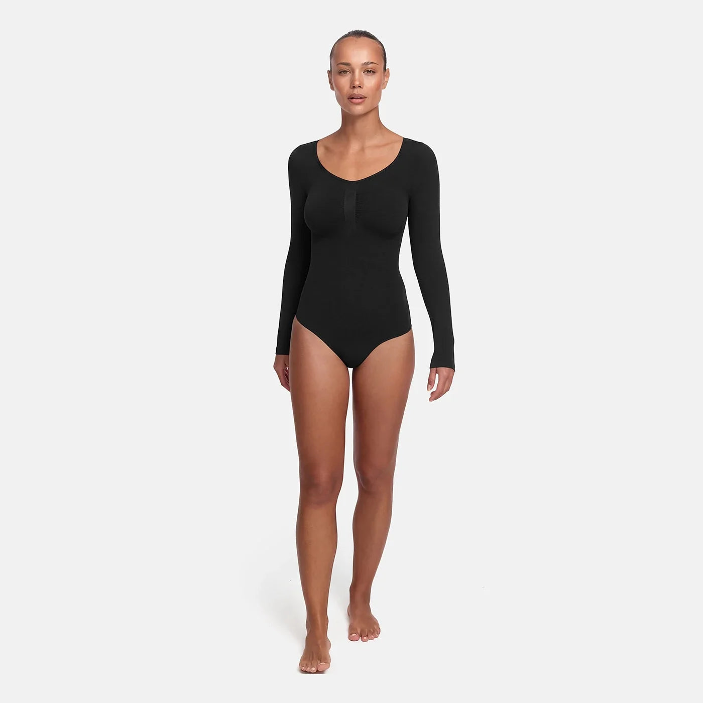 Shapewear bodysuit met lange mouw en slip