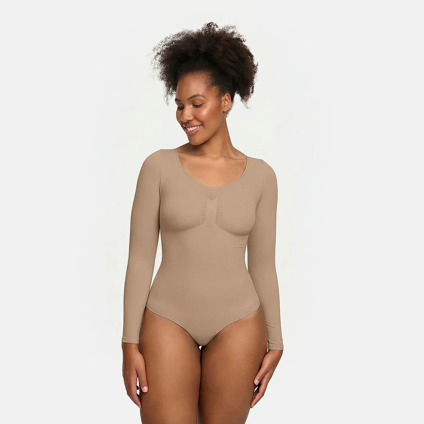 Shapewear bodysuit met lange mouw en slip