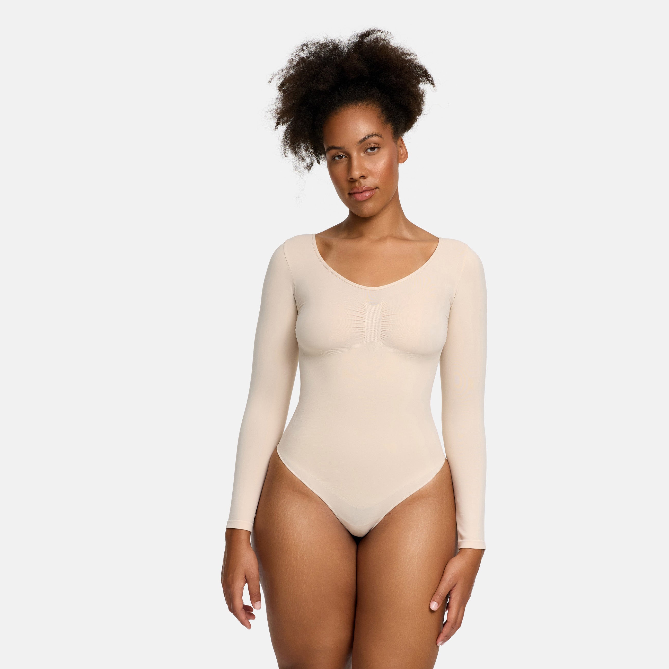 Shapewear bodysuit met lange mouw en slip