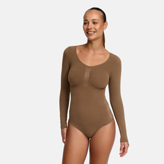 Shapewear bodysuit met lange mouw en slip