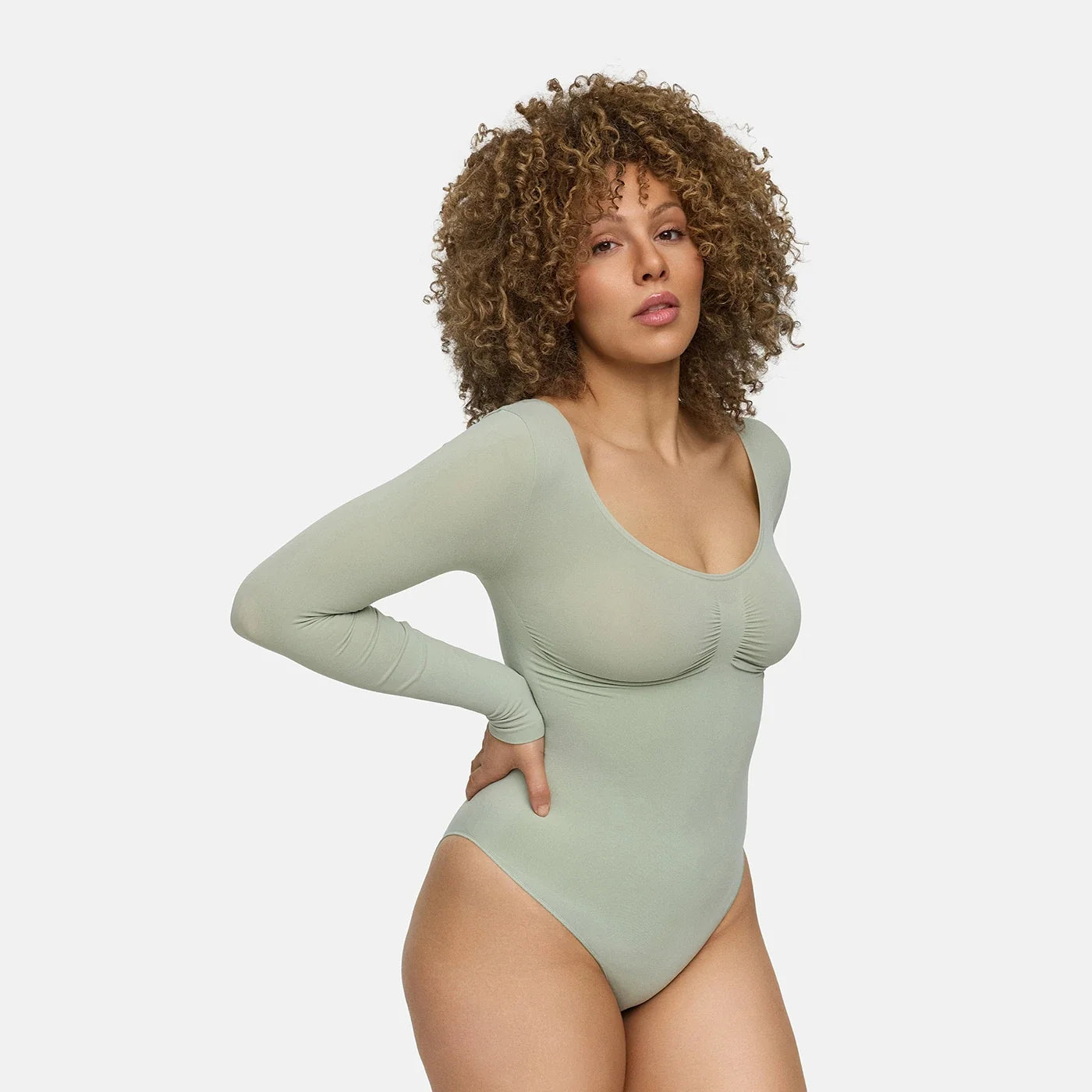 Shapewear bodysuit met lange mouw en slip