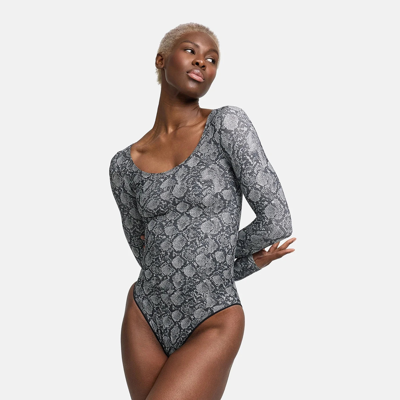 Shapewear bodysuit met lange mouw en slip