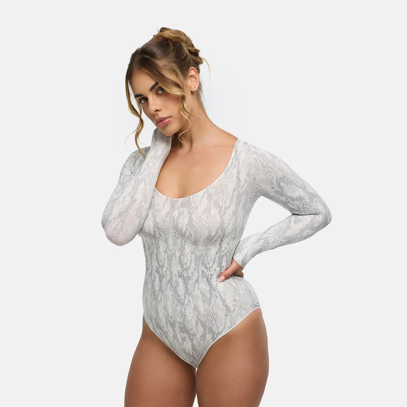 Shapewear bodysuit met lange mouw en slip