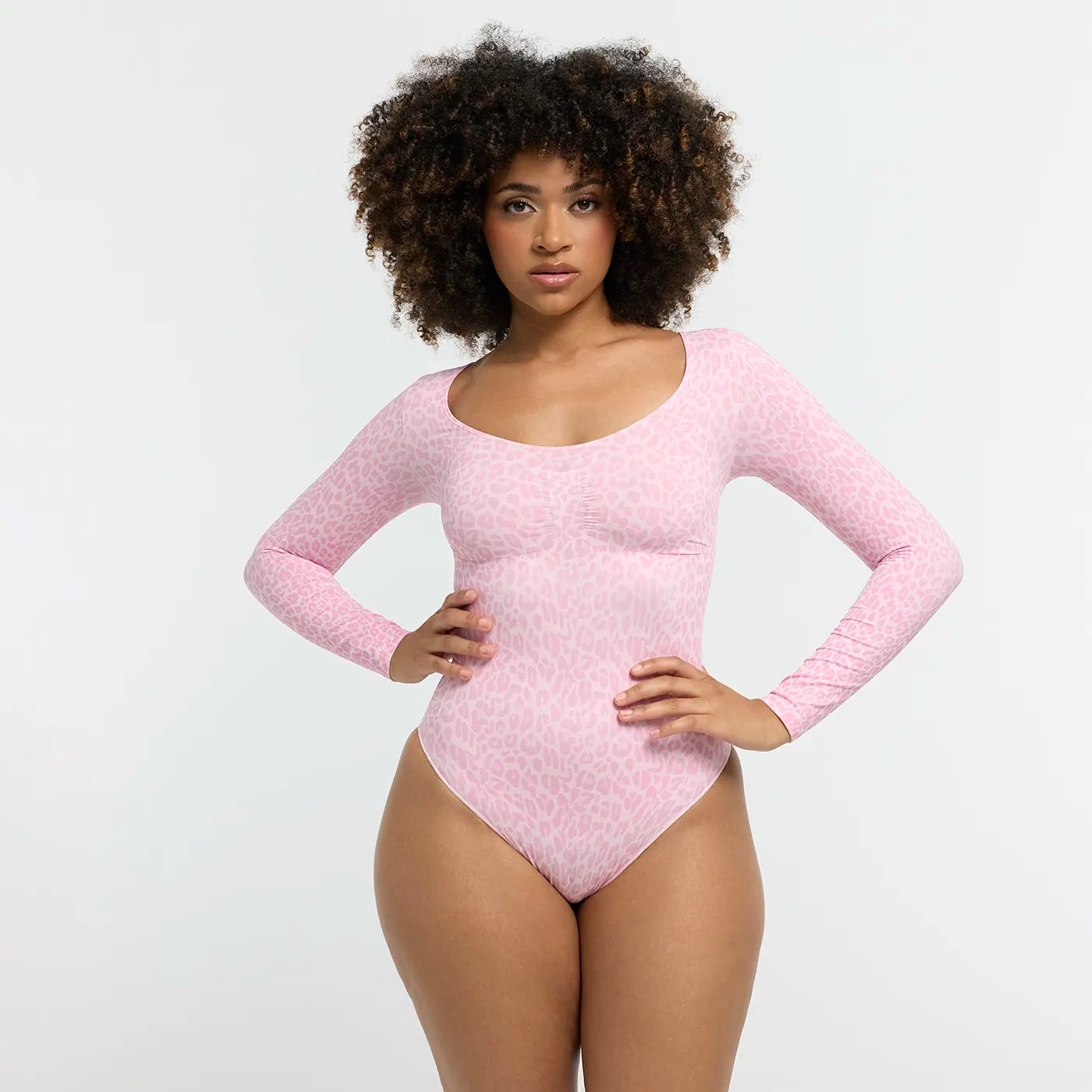 Shapewear bodysuit met lange mouw en slip