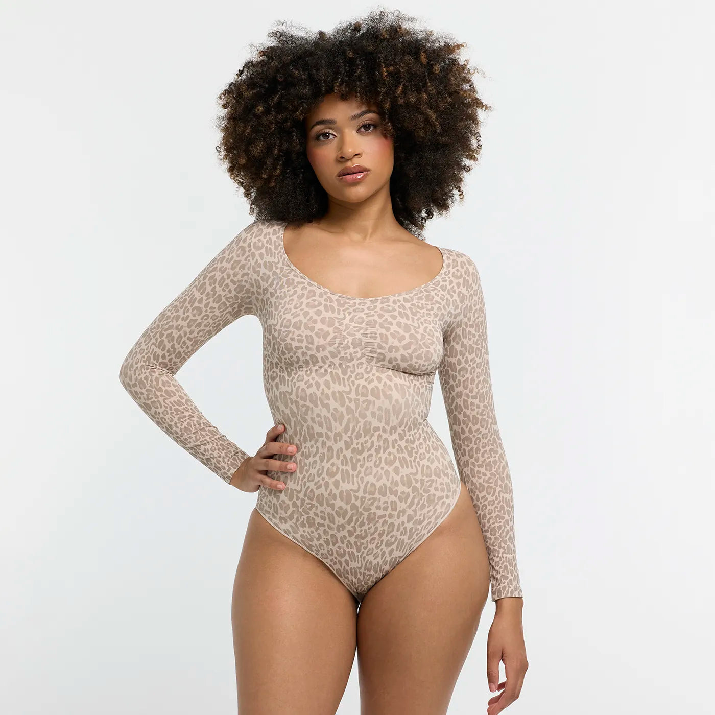 Shapewear bodysuit met lange mouw en slip