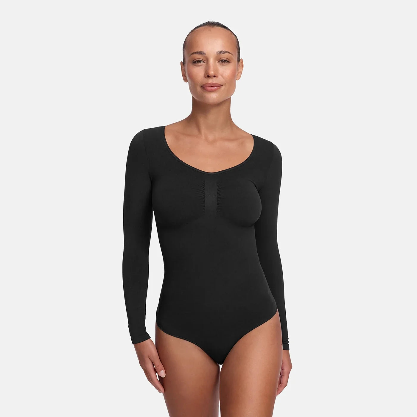 Shapewear bodysuit met lange mouw en string