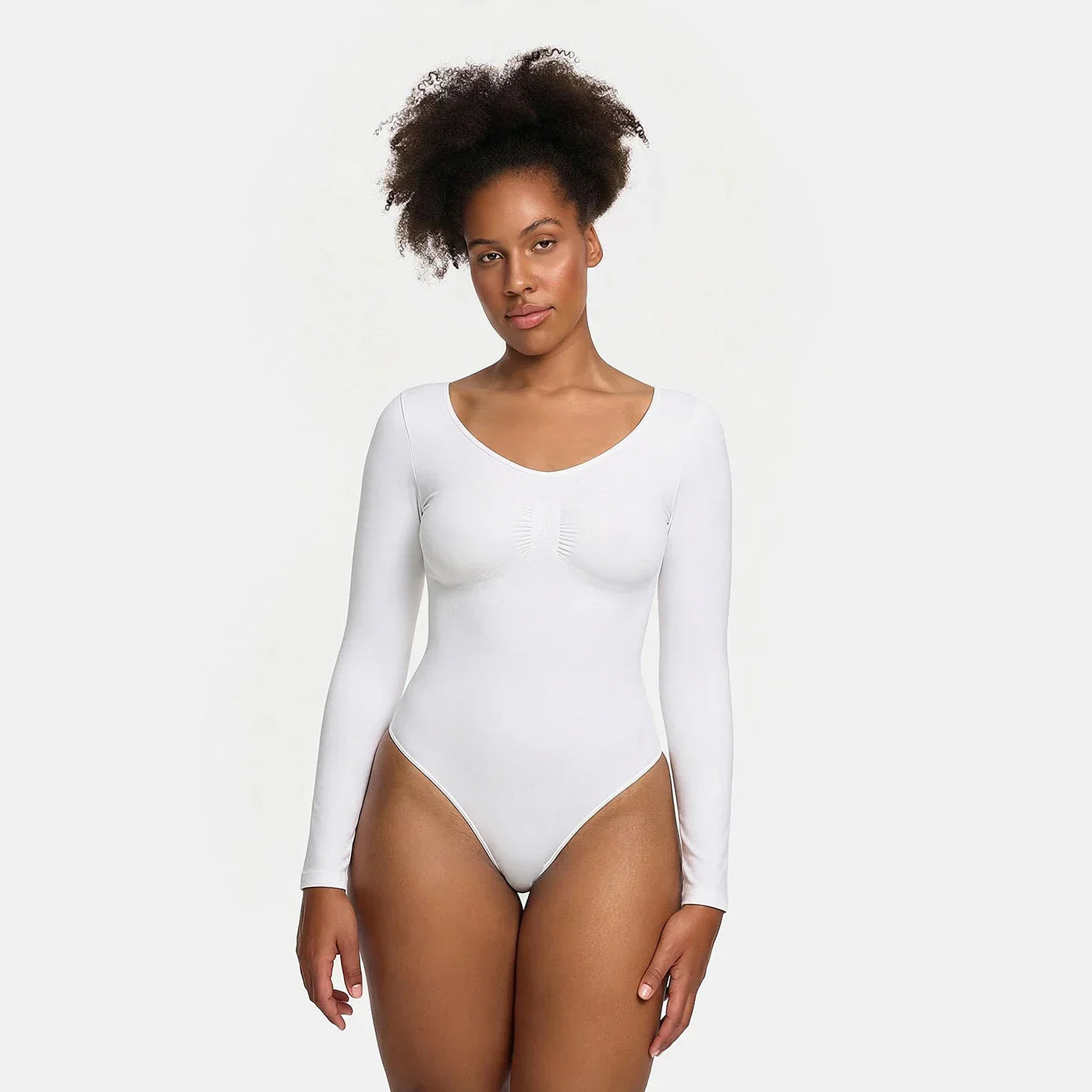 Shapewear bodysuit met lange mouw en string