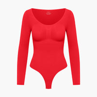 Shapewear bodysuit met lange mouw en string