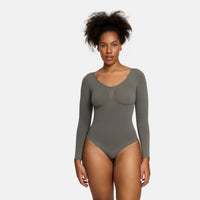 Shapewear bodysuit met lange mouw en string