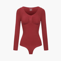 Shapewear bodysuit met lange mouw en string