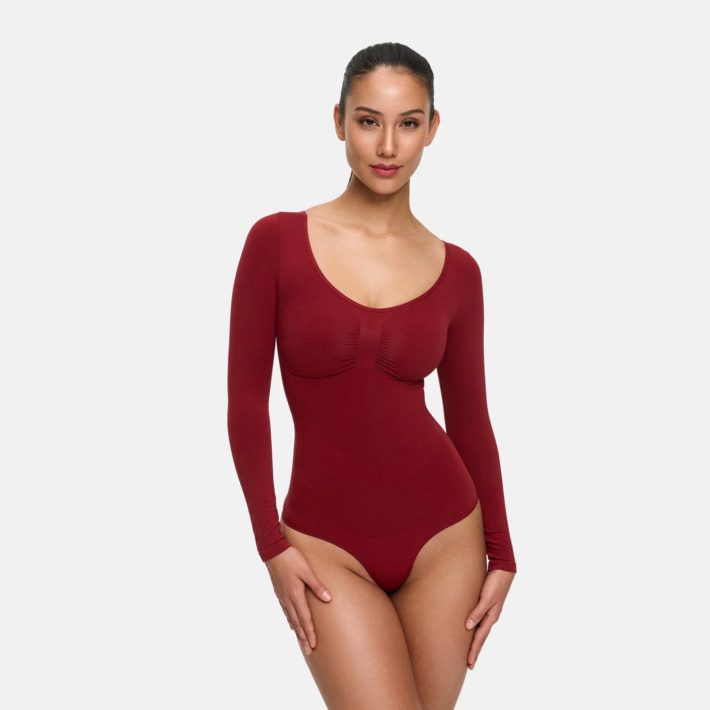 Shapewear bodysuit met lange mouw en string