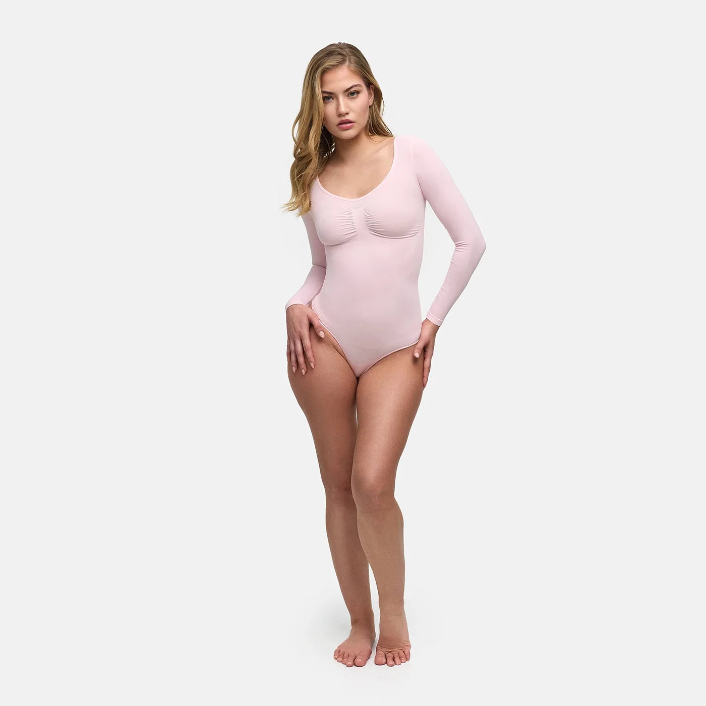 Shapewear bodysuit met lange mouw en string