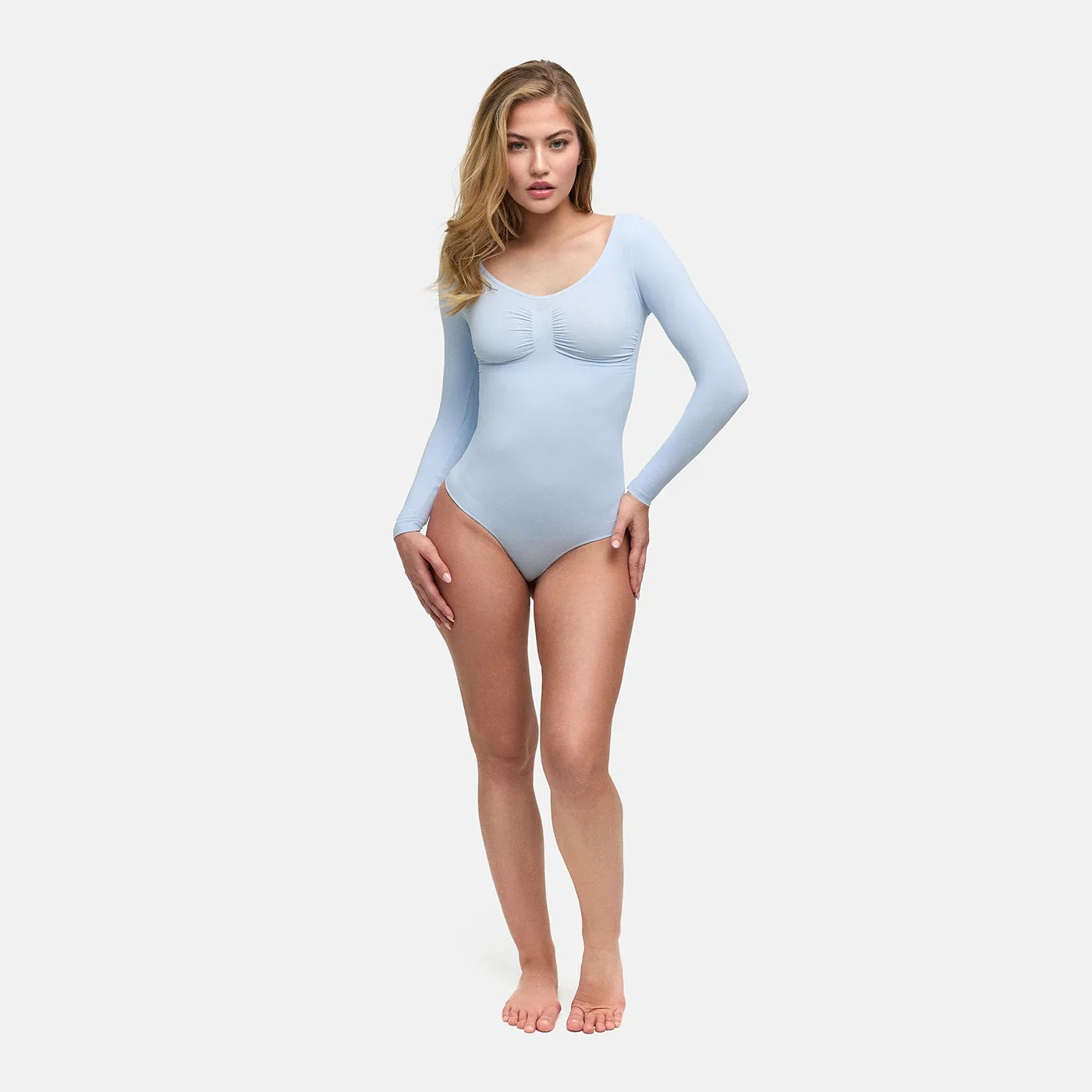 Shapewear bodysuit met lange mouw en string