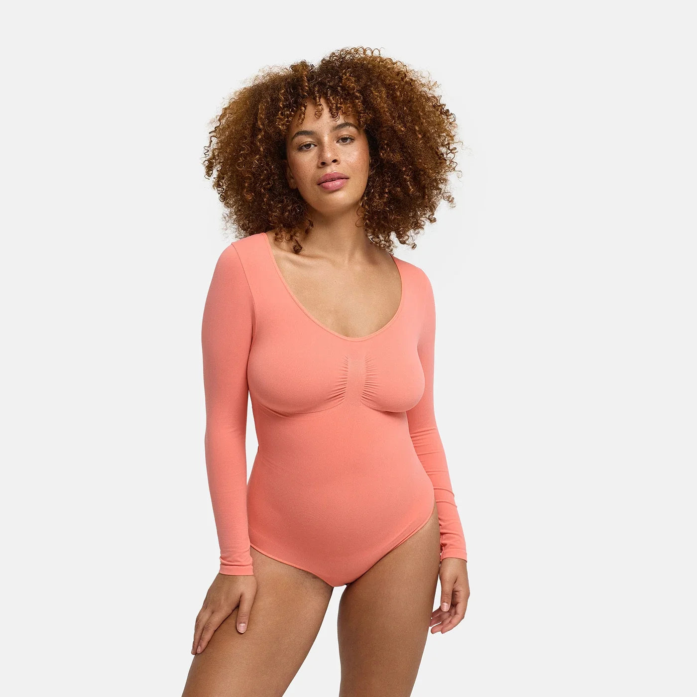 Shapewear bodysuit met lange mouw en string