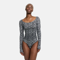 Shapewear bodysuit met lange mouw en string