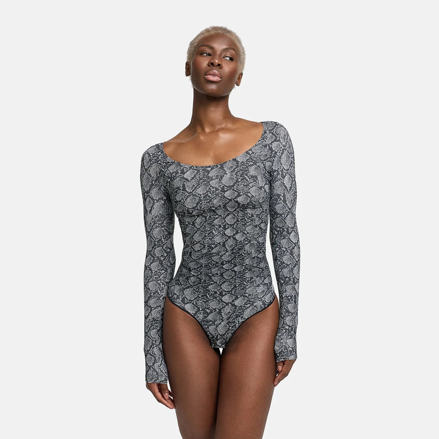 Shapewear bodysuit met lange mouw en string