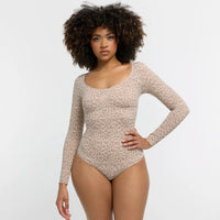 Shapewear bodysuit met lange mouw en string
