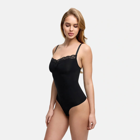 Kanten shapewear bodysuit met string