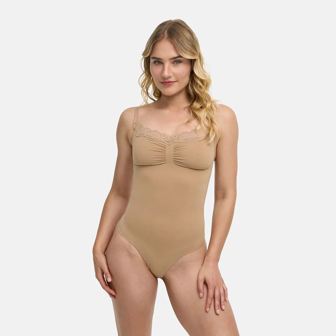 Kanten shapewear bodysuit met string
