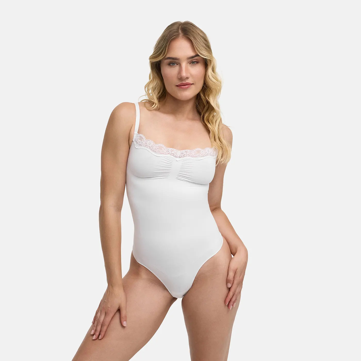 Kanten shapewear bodysuit met string