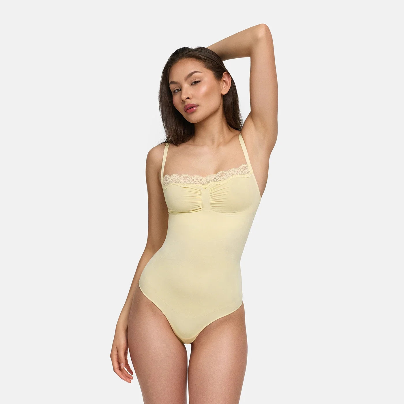 Kanten shapewear bodysuit met string