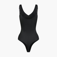 Glanzende shaping bodysuit met string