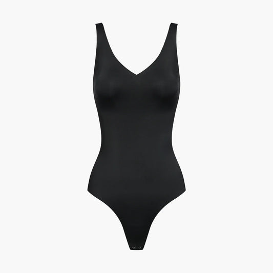 Glanzende shaping bodysuit met string