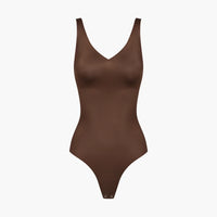 Glanzende shaping bodysuit met string