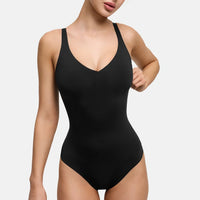 Glanzende shaping bodysuit met string