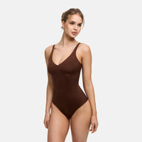 Glanzende shaping bodysuit met string