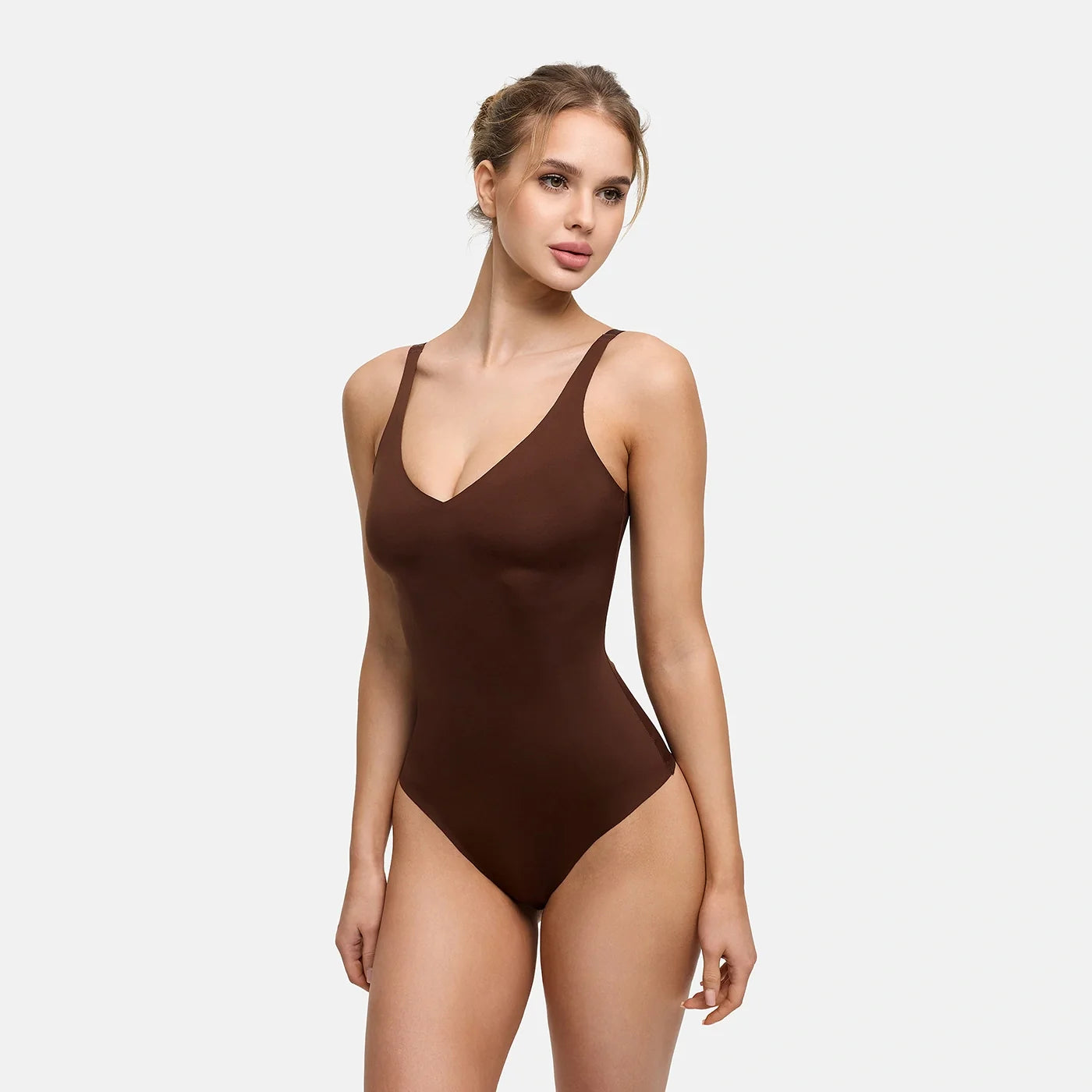 Glanzende shaping bodysuit met string