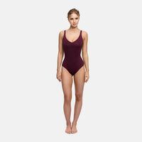 Glanzende shaping bodysuit met string