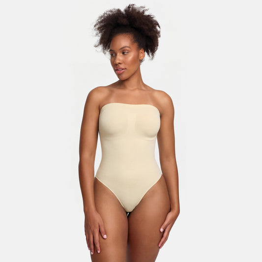 Shapewear bodysuit zonder bandjes met string