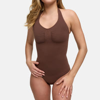 Naadloze shapewear bodysuit met halternek en string