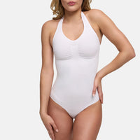 Naadloze shapewear bodysuit met halternek en string