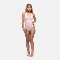 Naadloze shapewear bodysuit met halternek en string