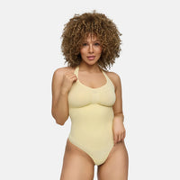 Naadloze shapewear bodysuit met halternek en string