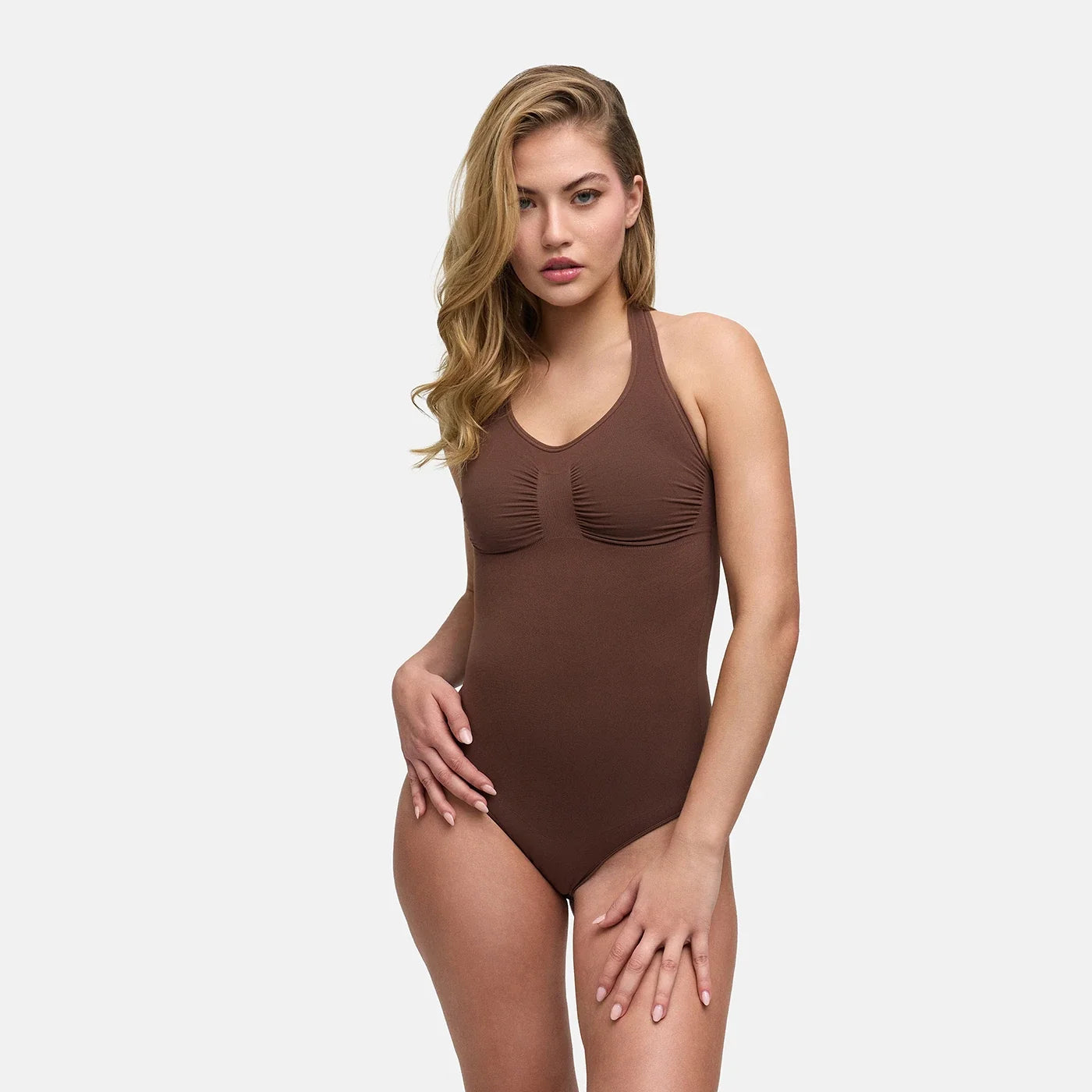 Naadloze shapewear bodysuit met halternek en slip