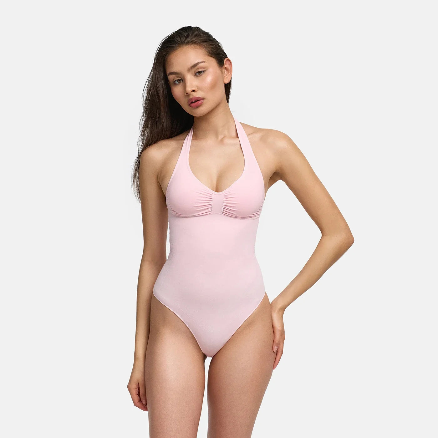 Shapewear bodysuit met halterhals, pads en slip