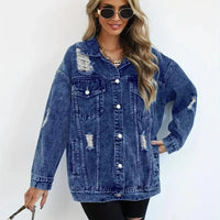 Oversized gevoerd dames jeansjack – Talia
