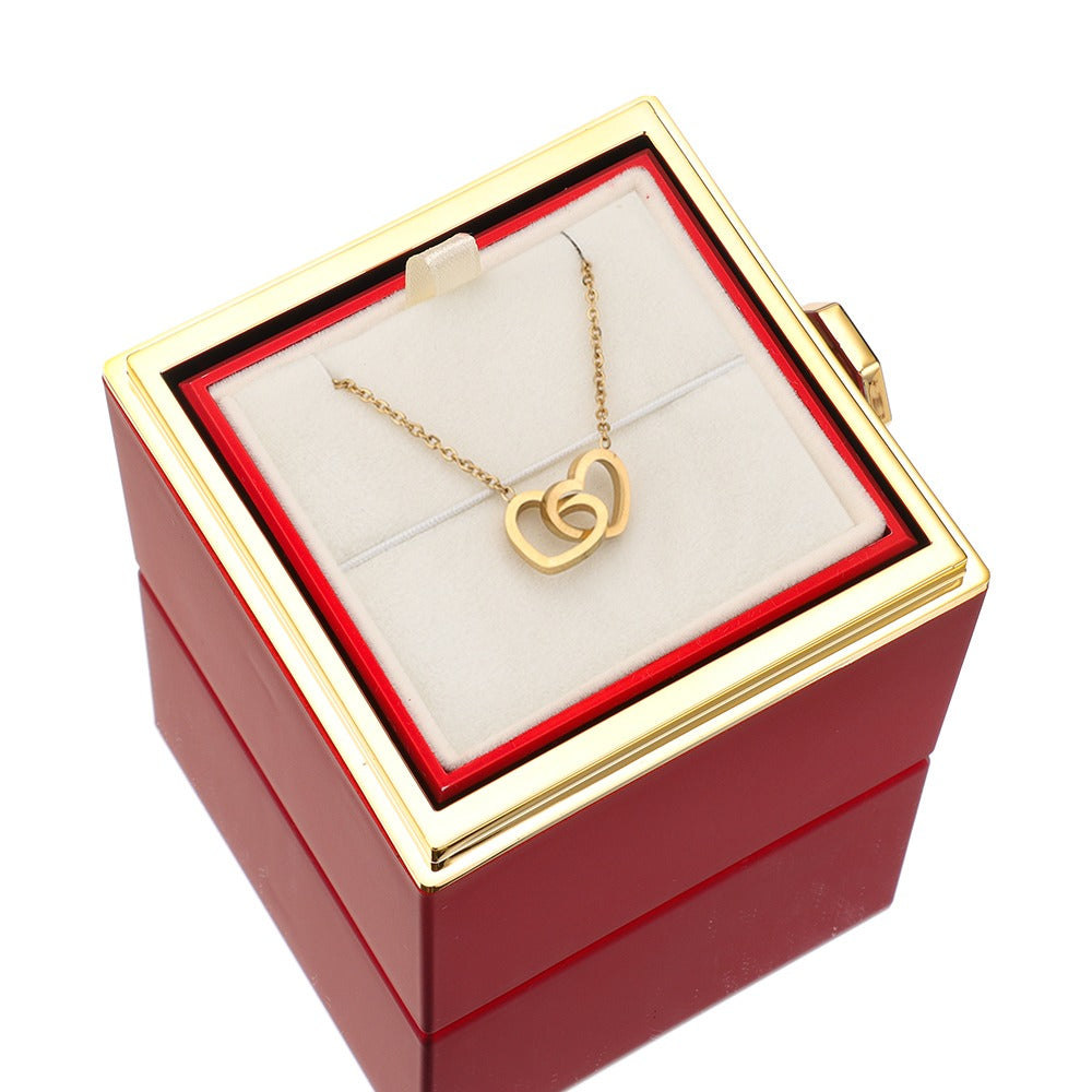 Rozenbox Cadeauset met Gegraveerde Ketting