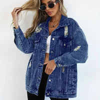 Oversized gevoerd dames jeansjack – Talia
