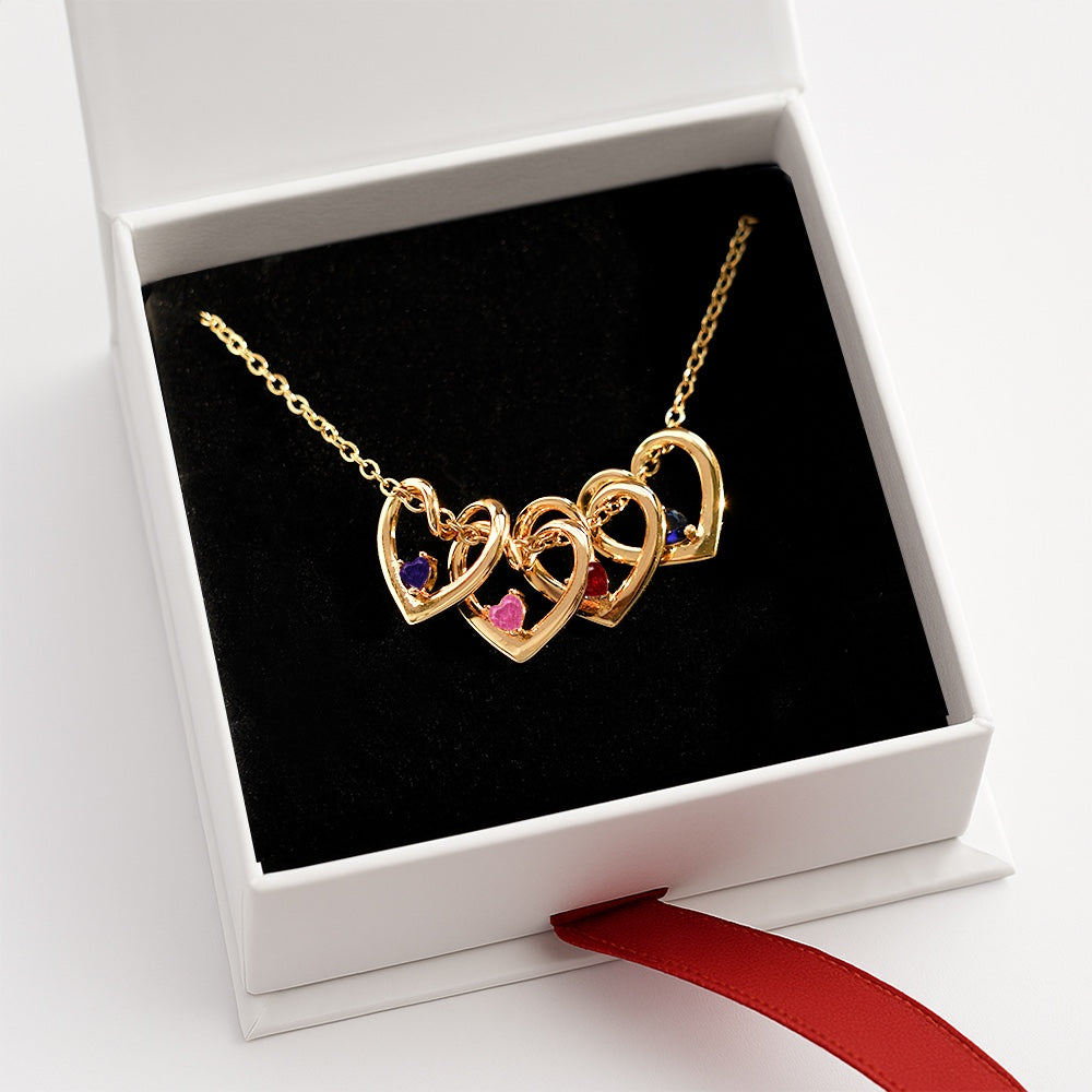 Ketting met Hartjes en Geboortestenen
