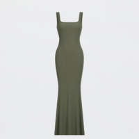 Geribde tanktop maxijurk