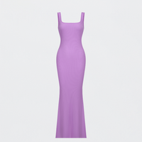 Geribde tanktop maxijurk