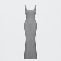Geribde tanktop maxijurk